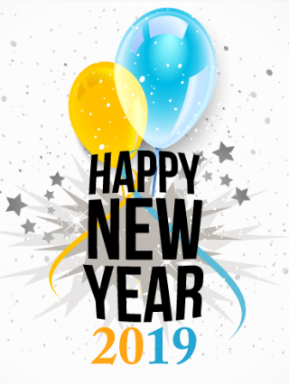 Ballons With 2019 Happy New Year Cards PNG images