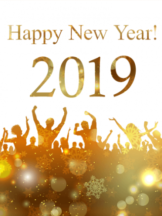 Glowing, Peoples Celebrate 2019 Happy New Year Photo PNG images