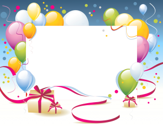 Birthday Party Frames, Balloons, Gift Box Png PNG images
