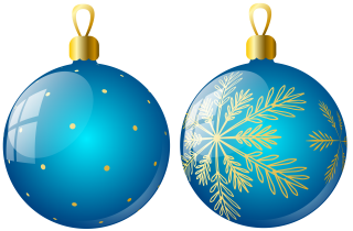 Christmas Ornaments Two Blue Ball Png PNG images