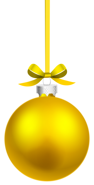 Yellow Christmas Ornaments Vector Png PNG images