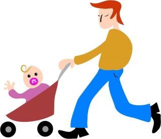 Dad, Father, Baby, Stroller Png PNG images