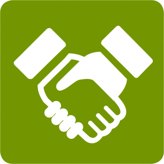 Green, White Handshake Icon PNG images