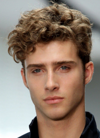 Curly Brown Hair With Handsome Men Hairstyle PNG PNG images