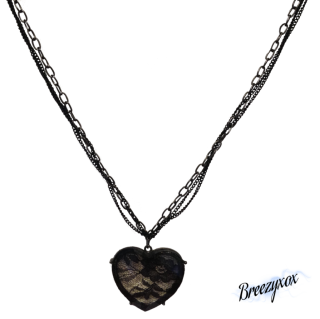 Lace Heart Necklace Stock Png PNG images