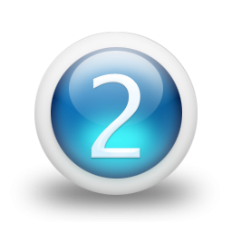 Number 2 Blue Icon PNG images