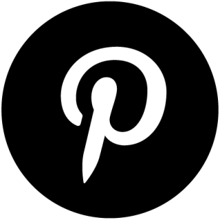 White Pinterest Logo On Black PNG images