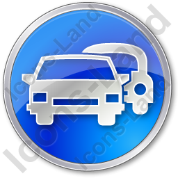 Car Rental Service Circle Blue Icon, PNG/ICO Icons, 256x256, 128x128 PNG images
