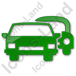 Car Rental Service Plain Green Icon, PNG/ICO Icons, 256x256, 128x128 PNG images
