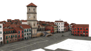 Small Town Buildings 3d Png PNG images