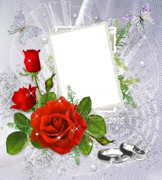 Rings, Roses, Wedding Photo Frame Png PNG images