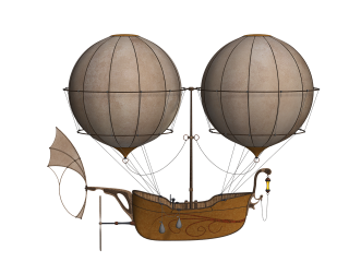 Air Balloon With Boat Flying PNG Pic PNG images