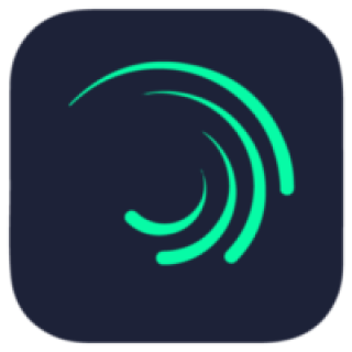 Minimal Blue Swirl Alight Motion Logo Icon PNG images