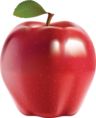Classic Red Apple With Leaf Png Image PNG images