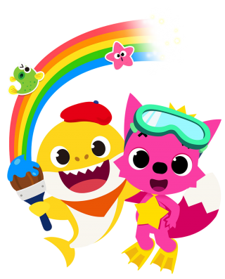 Baby Shark, Pinkfong With Rainbow Png PNG images