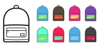 Vector Drawing Backpack PNG images