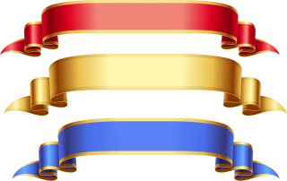 Red Gold Blue Ribbon Banner Png PNG images
