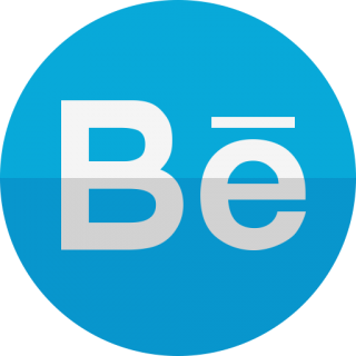 Behance Blue Circle Icon PNG images