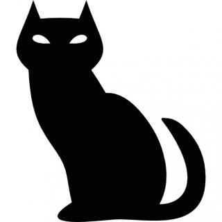 Black cat icon flat style isolated on white Vector Image