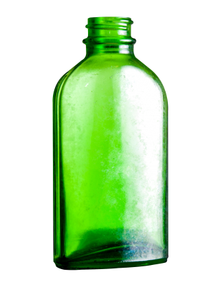 Large Empty Glass Bottle Green Color PNG images
