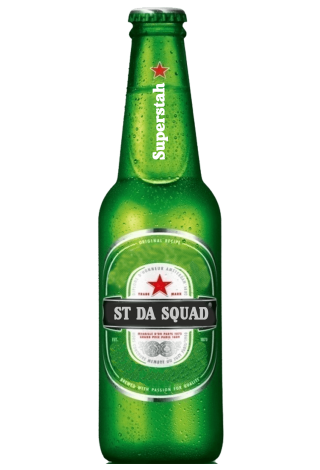 St Da Squad Brand Glass Bottle PNG images