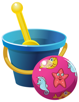 Beach Bucket And Ball For Kids PNG images