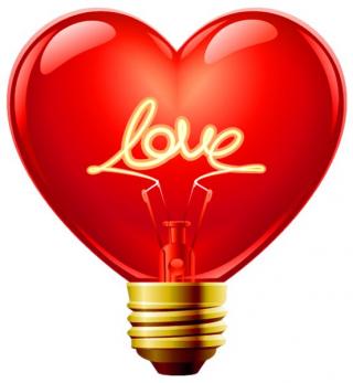 Love Hearts On Fire, Heart With Bulb PNG images