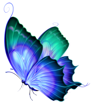 Vintage Butterfly Blue Green Png PNG images