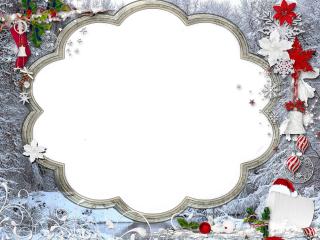 Christmas Frame With Flower Border Png PNG images