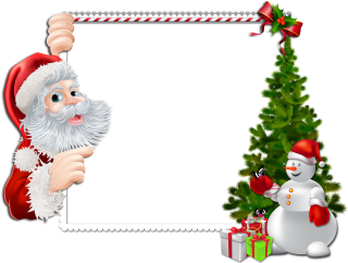 Santa, Snowman, Gifts, Tree In Christmas Frame Borders PNG images