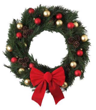 Transparent Christmas Wreath With Red Bow PNG Picture PNG images