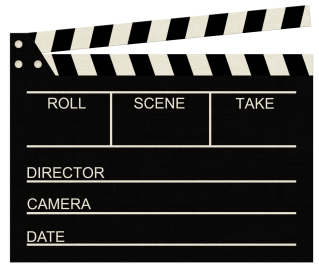 clapper board & film strip