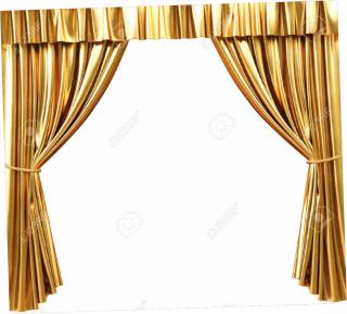 Curtain Gold Stage, Window Treatment Frame Picture PNG images