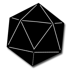 Black Dice D20 Icon PNG images