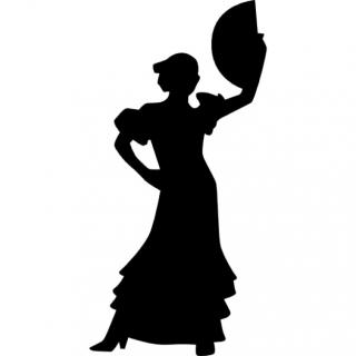 Flamenco Woman Dancing Silhouette Icon PNG images
