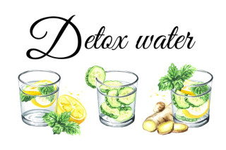 Lemon Cucumber Mint Detox Drink Transparent PNG images