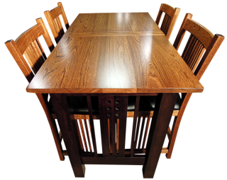 Galena Trestlend Table And Chairs Top View Png PNG images