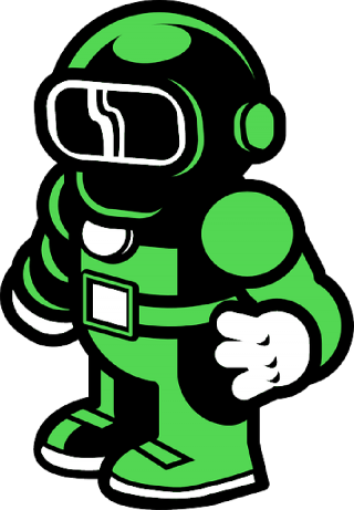 Green Robot Man Diving Png PNG images