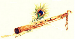 Feathers And Krishna Flute PNG images