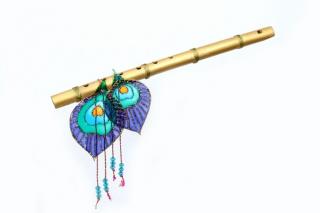 Krishna Flute With Two Peacock Feathers Picture Vector PNG images