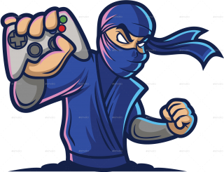 Blue Ninja Gaming With Joystick Logo Png Icon PNG images