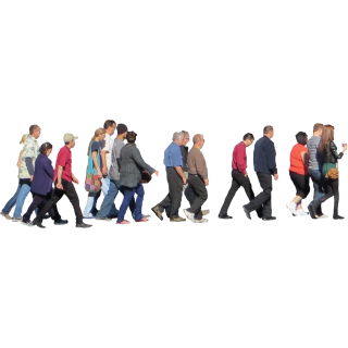 Crowd Crossing The Street PNG images