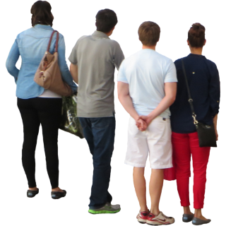 Group Of Four Looking Over Bridge PNG images