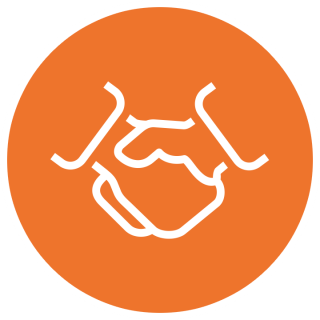 Orange Handshake Icon PNG images