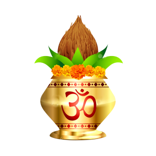 Flower With Kalash High Resolution Clipart PNG images