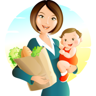 Cartoon Mother And Baby Png PNG images