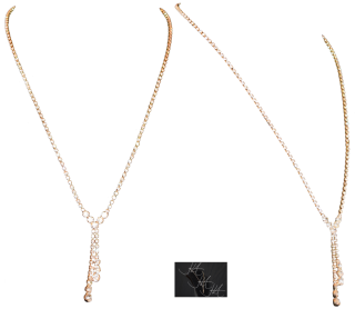 Gold And Crystal Long Necklace Photo PNG images