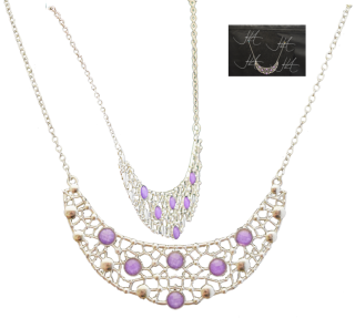 Purple Gem Silver Necklace PNG images