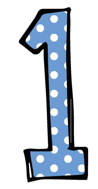 Number 1 Blue Dotted Png PNG images