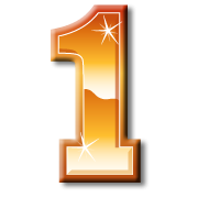 Number 1 Golden PNG images